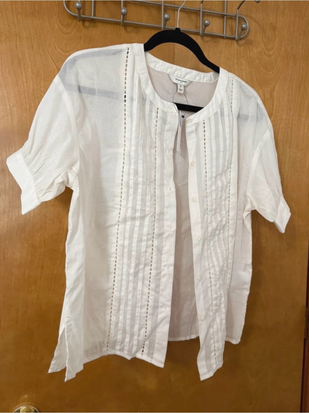 Banana Republic White Pintuck Button-Front Blouse